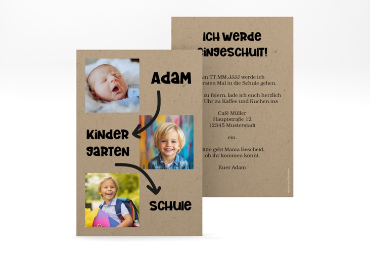 Einschulungskarte Next Step A6 Karte hoch