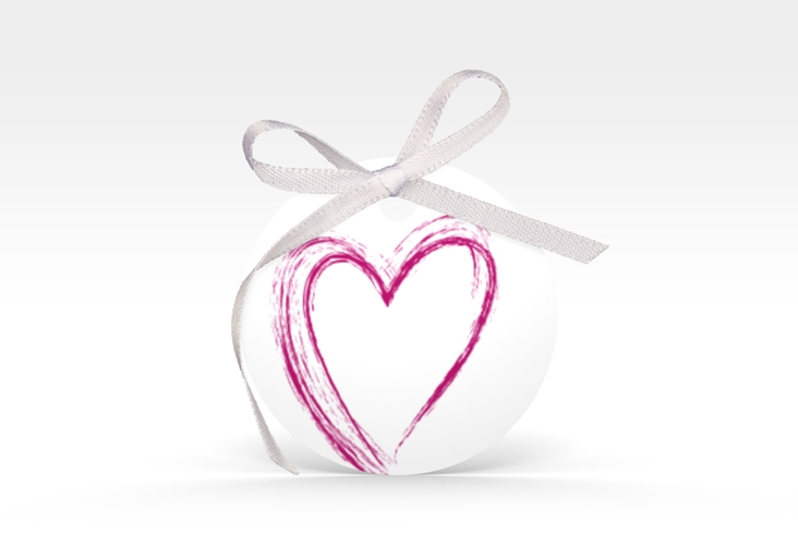 Geschenkanhänger Hochzeit Liebe Geschenkanhänger, rund pink hochglanz