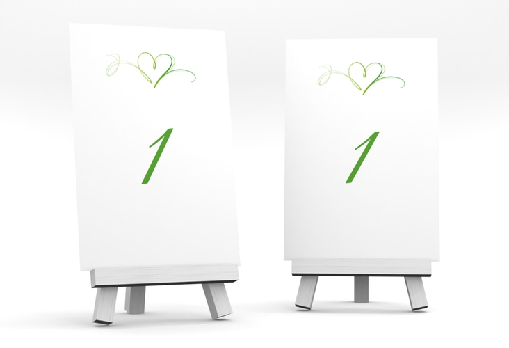 Tischnummer Hochzeit Envie Tischaufsteller gruen