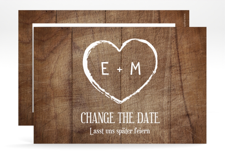 Change the Date-Karte Wood A6 Karte quer