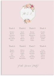 Klick: Details zu Sitzplan Leinwand Hochzeit "Prachtvoll" anzeigen Sitzplan Leinwand Hochzeit Prachtvoll 50 x 70 cm Leinwand rosa