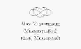 Empfängeretikett Hochzeit Infinity 63,5 x 38,1 mm blau