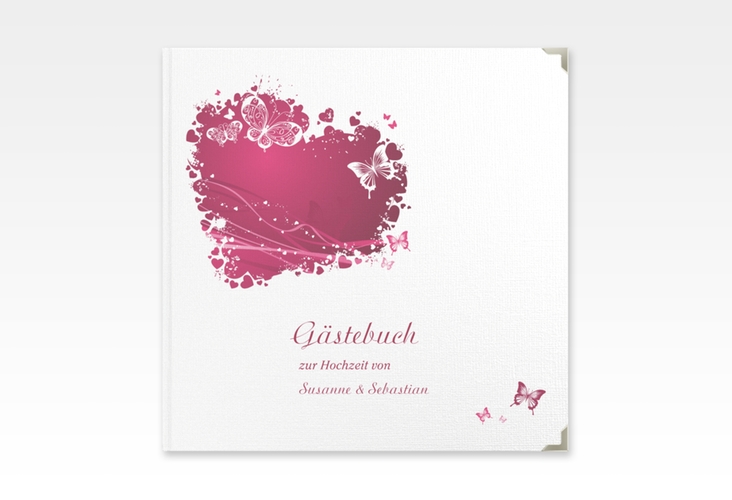 Gästebuch Selection Hochzeit Mailand Leinen-Hardcover pink