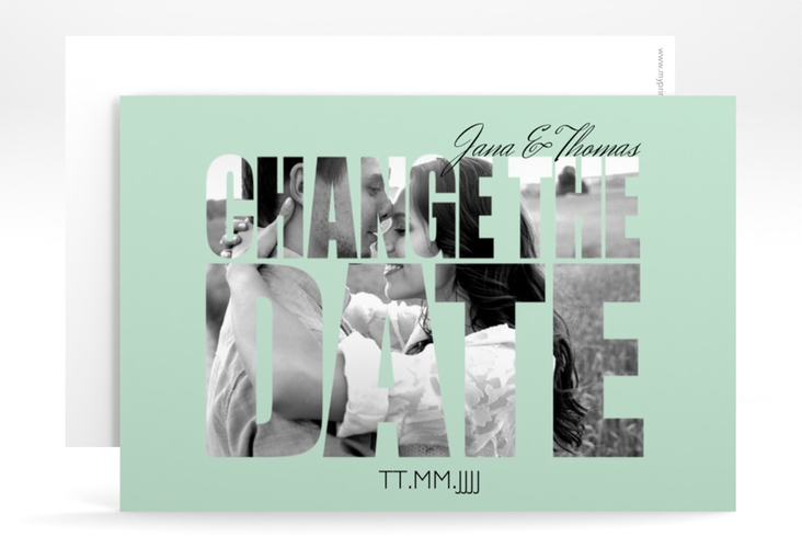 Change the Date-Karte Hochzeit Letters A6 Karte quer mint