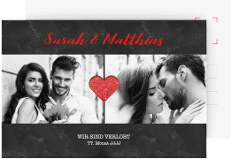 Klick: Details zu Verlobungskarte Hochzeit "Sparkly" anzeigen Verlobungskarte Hochzeit Sparkly A6 Postkarte rot