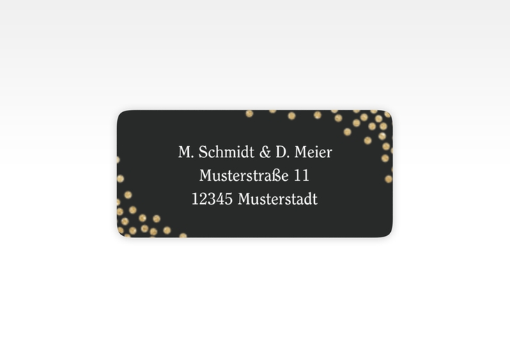 Absenderetikett Hochzeit Glitter 45,7 x 21,2 mm schwarz