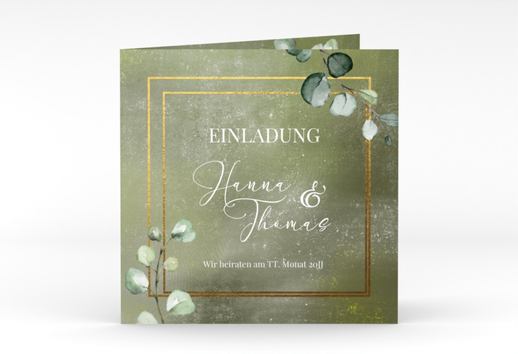 Hochzeitseinladung Jade quadr. Klappkarte