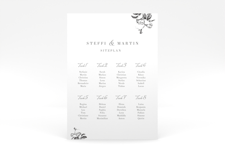 Sitzplan Poster Hochzeit Magnificent 50 x 70 cm Poster schwarz