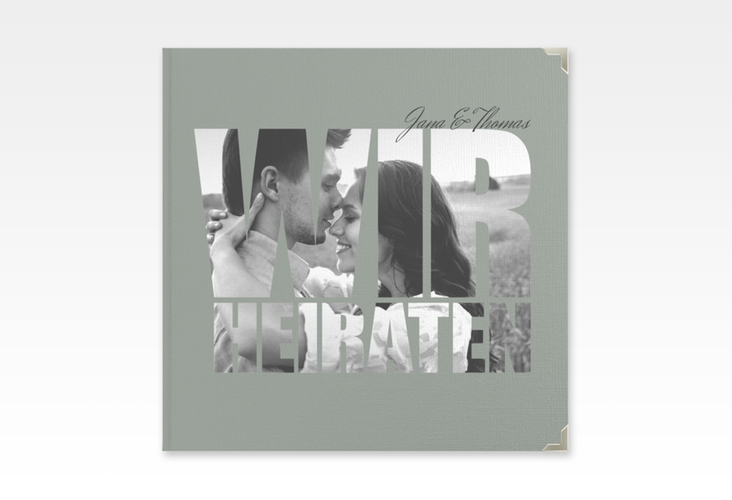 Gästebuch Selection Hochzeit Letters Leinen-Hardcover gruen