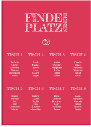 Klick: Details zu Sitzplan Leinwand Hochzeit "Rise" anzeigen Sitzplan Leinwand Hochzeit Rise 50 x 70 cm Leinwand pink
