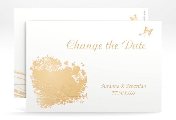 Change the Date-Karte Hochzeit Mailand A6 Karte quer beige