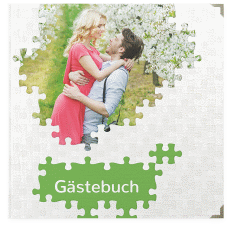 Klick: Details zu Gästebuch Selection Hochzeit "Puzzle" anzeigen Gästebuch Selection Hochzeit Puzzle Leinen-Hardcover gruen