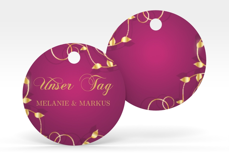 Geschenkanhänger Hochzeit Eternity Geschenkanhänger, rund pink
