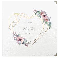 Klick: Details zu Gästebuch Selection Hochzeit "Herzgold" anzeigen Gästebuch Selection Hochzeit Herzgold Leinen-Hardcover weiss