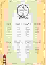 Sitzplan Poster Hochzeit Sylt 50 x 70 cm Poster gelb mit Leuchtturm