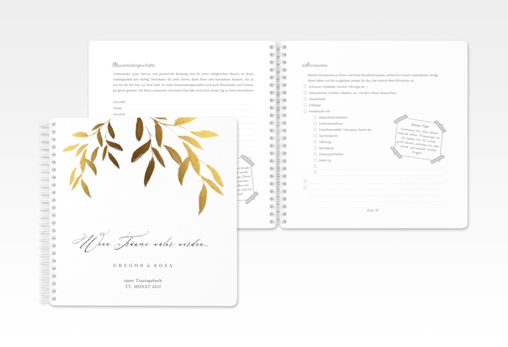 Trautagebuch Hochzeit "Demure" Trautagebuch Hochzeit weiss