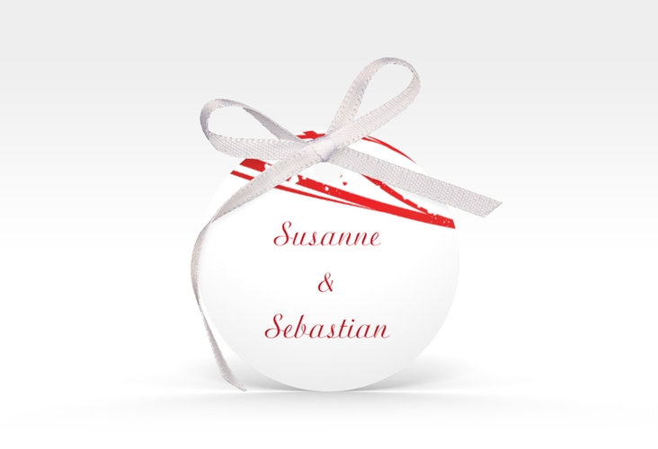Geschenkanhänger Hochzeit Mailand Geschenkanhänger, rund rot