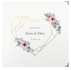 Klick: Details zu Gästebuch Selection Hochzeit "Herzgold" anzeigen Gästebuch Selection Hochzeit Herzgold Leinen-Hardcover weiss