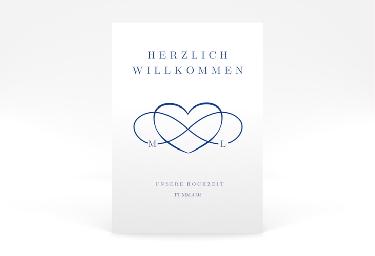 Willkommensschild Poster Infinity 50 x 70 cm Poster blau