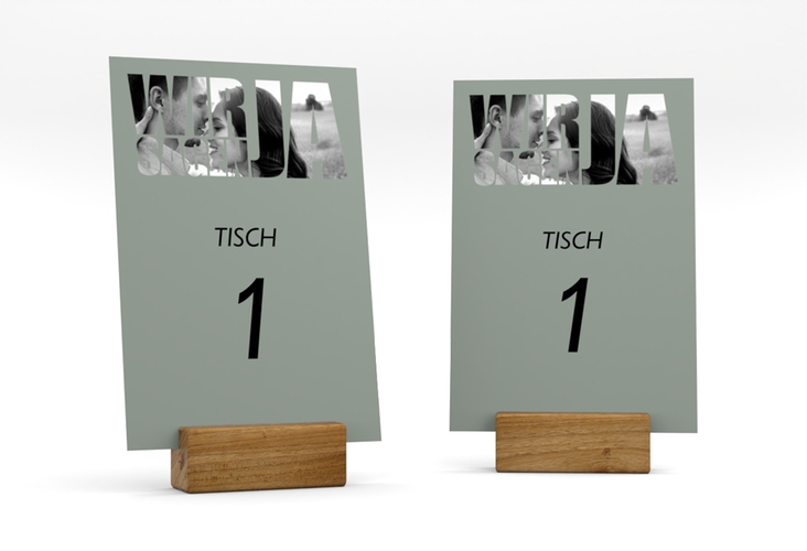 Tischnummer Hochzeit Letters Tischaufsteller gruen