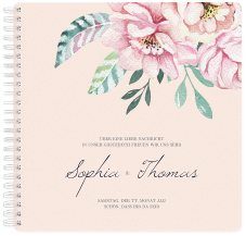Klick: Details zu Gästebuch Hochzeit "Blooming" anzeigen Gästebuch Hochzeit Blooming Ringbindung rosa
