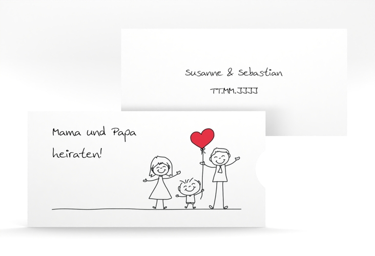 Hochzeitseinladung Family Einsteckkarte weiss
