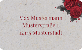 Empfängeretikett Hochzeit Drachenliebe 63,5 x 38,1 mm grau mit schwarzem und weißem Drachen zu einem Herz verschlungen