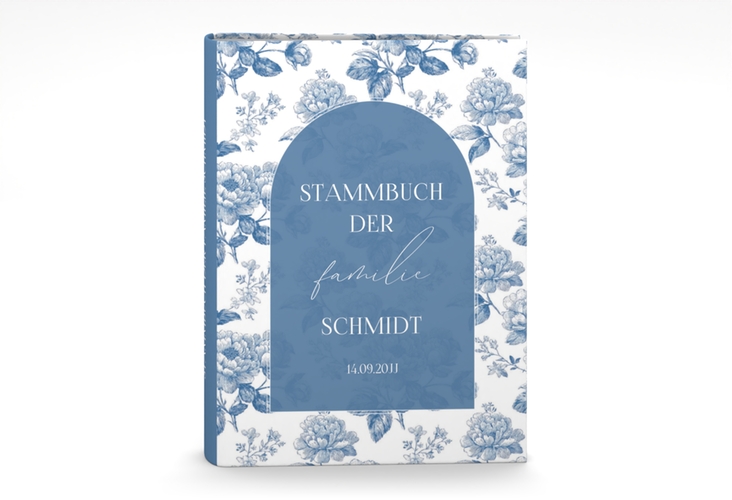 Stammbuch A5 Blue Floral Stammbuch A5 blau mit blauem Blumenmuster auf weißem Grund