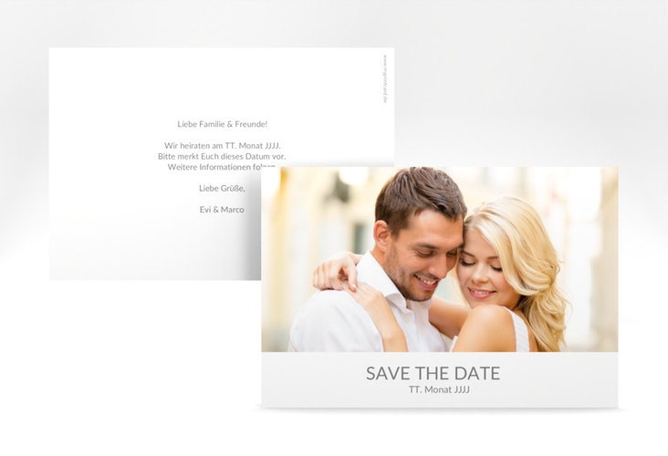 Save the Date-Karte Hochzeit Vista A6 Karte quer weiss
