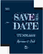 Save the Date-Visitenkarte Rise Visitenkarte hoch blau