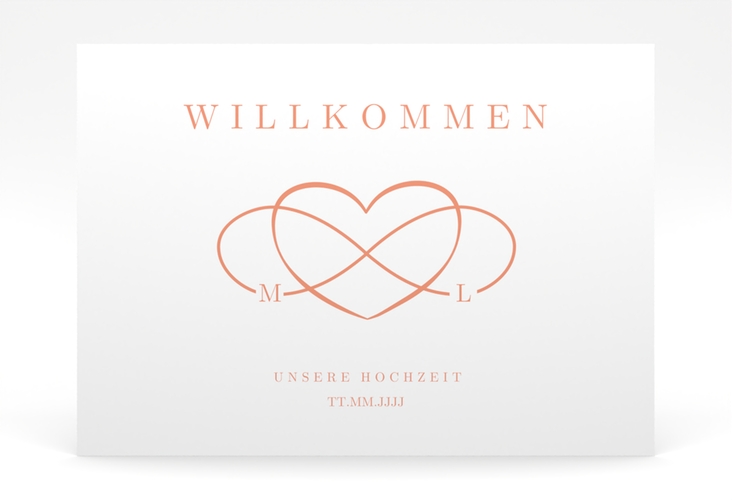 Willkommensschild Poster Infinity 70 x 50 cm Poster apricot