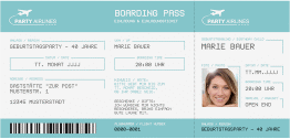 Klick: Details zu Einladung 40. Geburtstag "Boardingpass" anzeigen Einladung 40. Geburtstag Boardingpass
