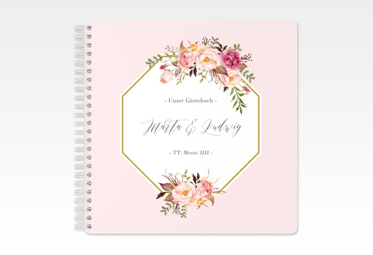 Gästebuch Hochzeit Prachtvoll Ringbindung rosa