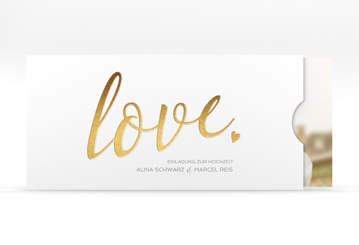 Hochzeitseinladung Glam Einsteckkarte weiss