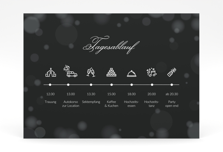 Tagesablauf Poster Hochzeit Bokeh 70 x 50 cm Poster