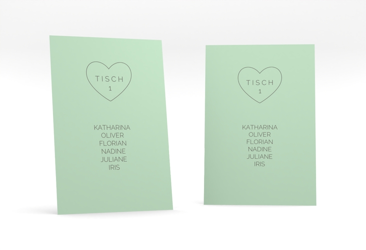 Tischaufsteller Hochzeit Lebenstraum Tischaufsteller mint hochglanz