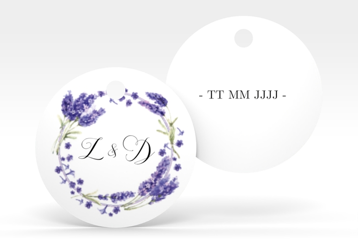 Geschenkanhänger Hochzeit Lavendel Geschenkanhänger, rund