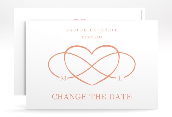Change the Date-Karte Infinity A6 Karte quer apricot