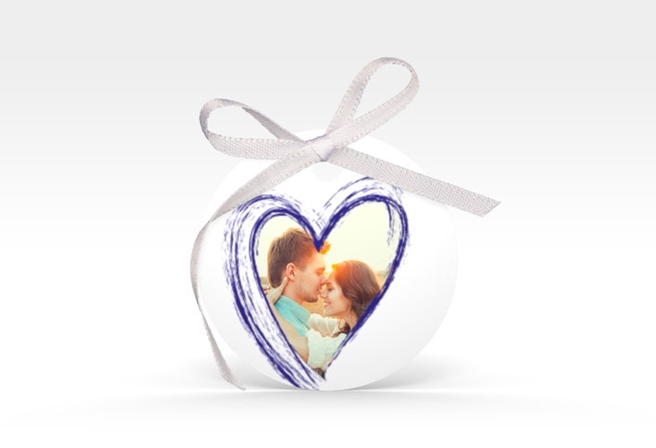 Geschenkanhänger Hochzeit Liebe Geschenkanhänger, rund blau hochglanz