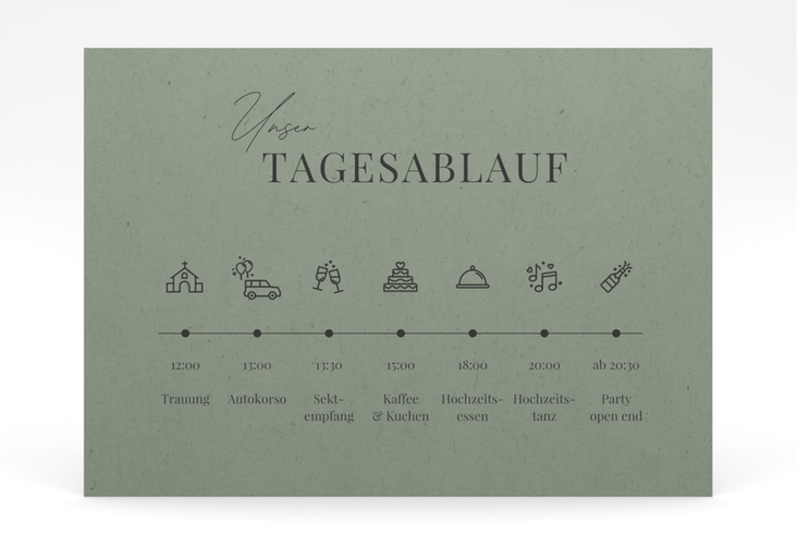 Tagesablauf Poster Hochzeit Vereint 70 x 50 cm Poster