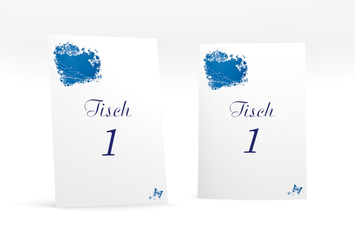 Tischnummer Hochzeit Mailand Tischaufsteller blau