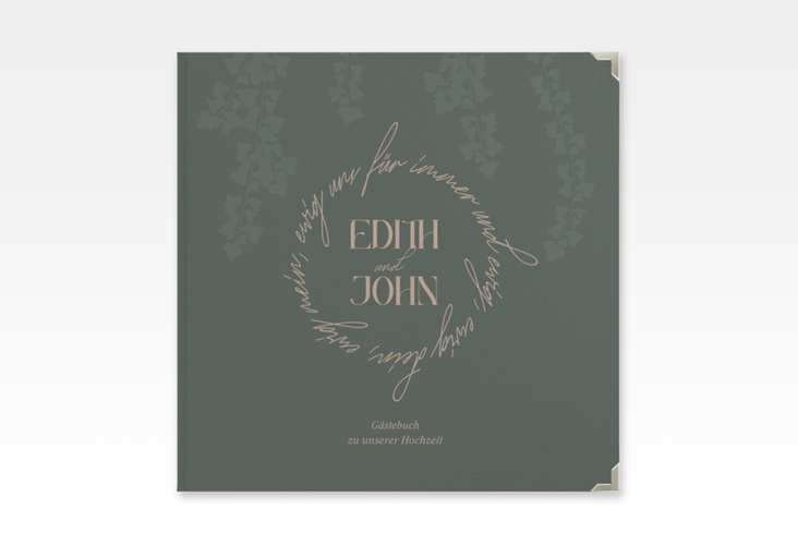 Gästebuch Selection Hochzeit Efeugrün Leinen-Hardcover im Fantasy-Elfen-Design mit Efeu