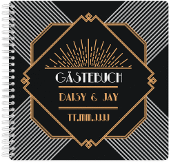 Klick: Details zu Gästebuch Hochzeit "Gatsby" anzeigen Gästebuch Hochzeit "Gatsby" Ringbindung schwarz