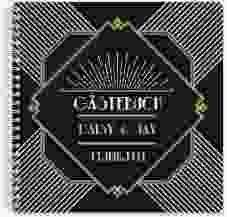 Gästebuch Hochzeit Gatsby Ringbindung schwarz im 20er-Jahre-Stil
