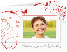 Einladung 60. Geburtstag "Papillon"