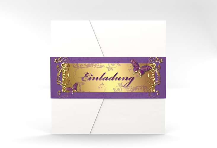 Hochzeitseinladung Toulouse Pocketfold lila