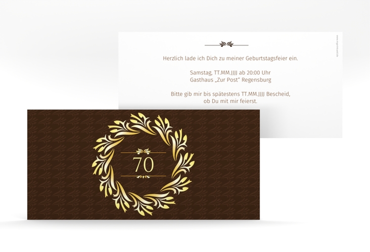 Einladung 70. Geburtstag Manfred lange Karte quer hochglanz