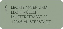 Absenderetikett Hochzeit Your Name 45,7 x 21,2 mm gruen