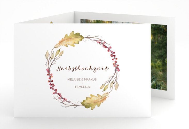 Hochzeitseinladung Herbsthochzeit A6 Doppel-Klappkarte