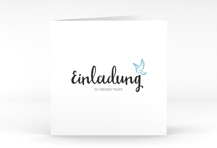 Einladung Taufe Belief quadr. Klappkarte blau